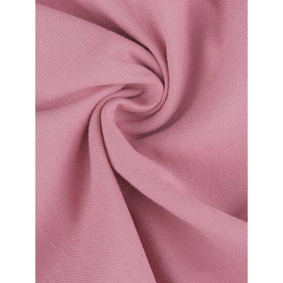 Short Sleeve Collared Cropped Button Down Tie Waist Cotton Cargo Jumpsuit Pink - Picture 5 of 5